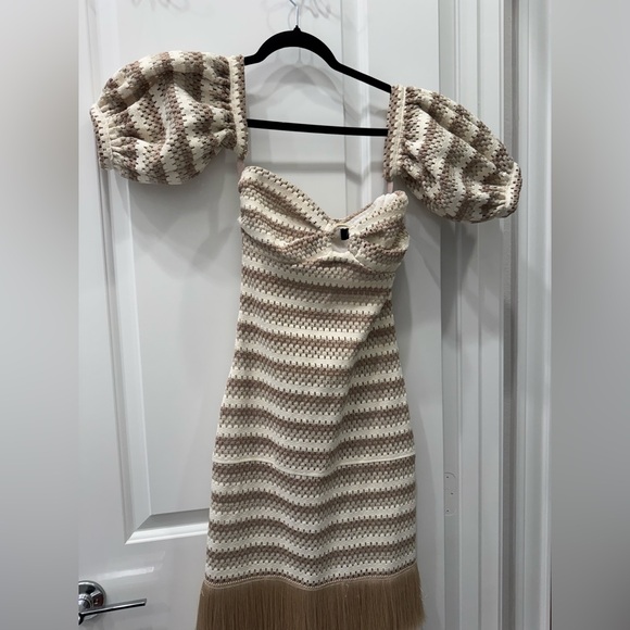 PatBO Stripped Crochet Maxi Dress Natural- Used ONCE! - Picture 8 of 12